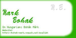 mark bohak business card