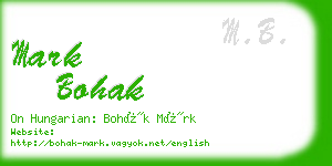 mark bohak business card